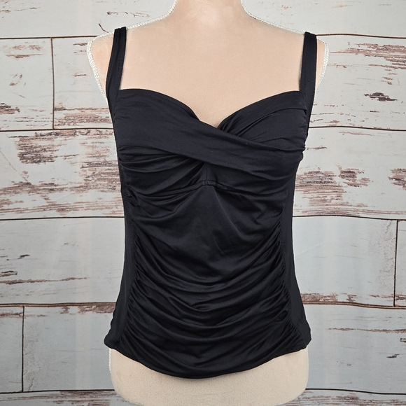 La Blanca Removable Strap Molded Cup Tankini Top Size 14
